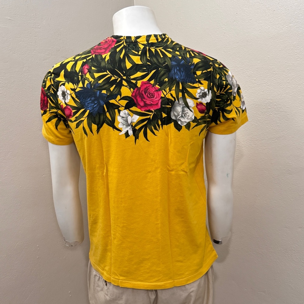 ZARA Men’s Floral Rose Yellow T-Shirt - Picture 4 of 12